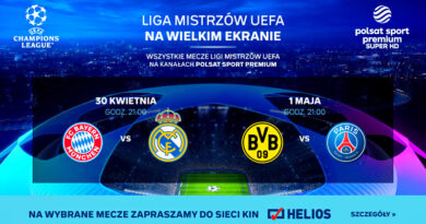 30 kwietnia oraz 1 maja transmisja meczu półfinałowego Ligi Mistrzów UEFA w Heliosie!